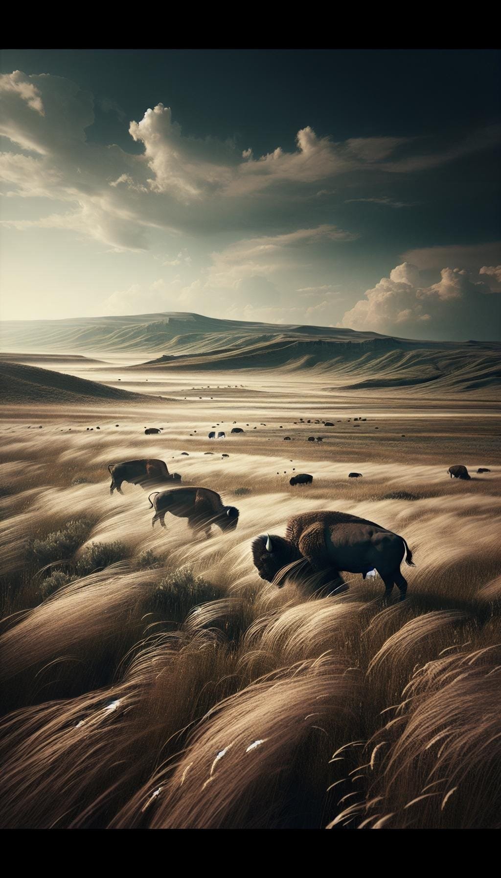 La danse des buffles sous le ciel tumultueux