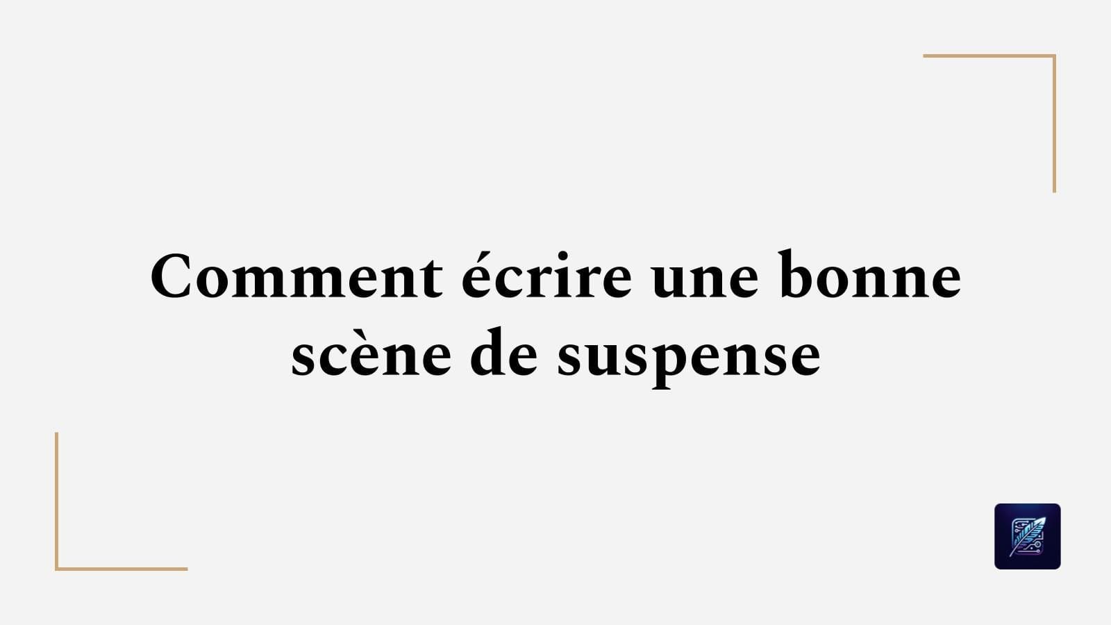 Comment écrire une bonne scène de suspense