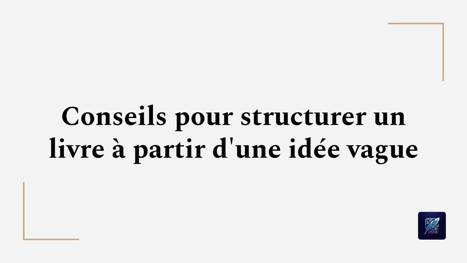 Conseils pour structurer un livre à partir d’une idée vague