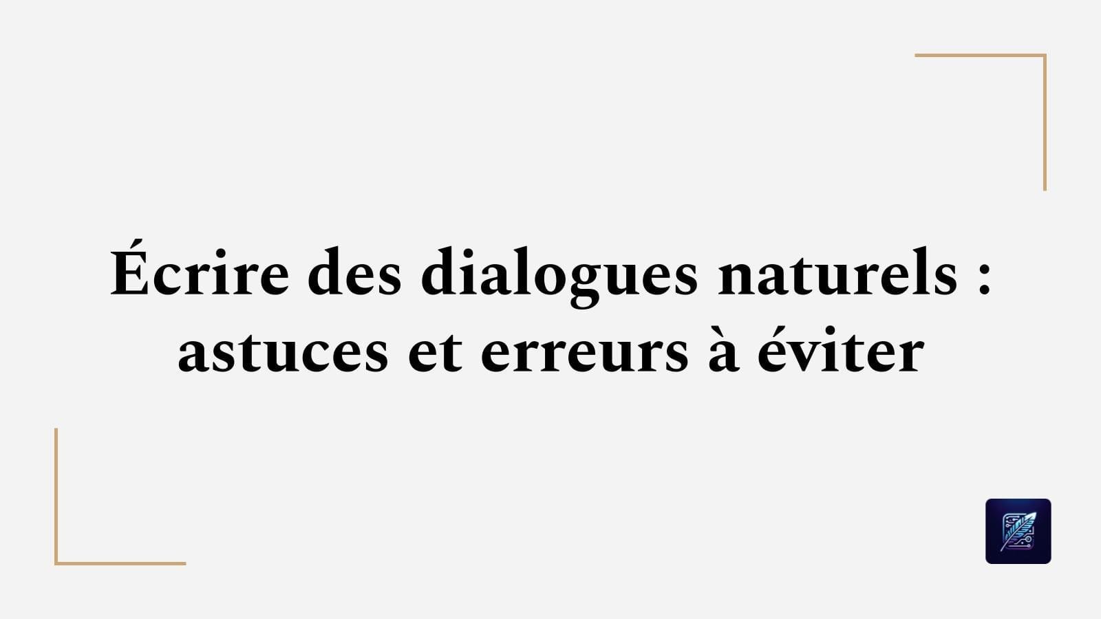 Écrire des dialogues naturels : astuces et erreurs à éviter