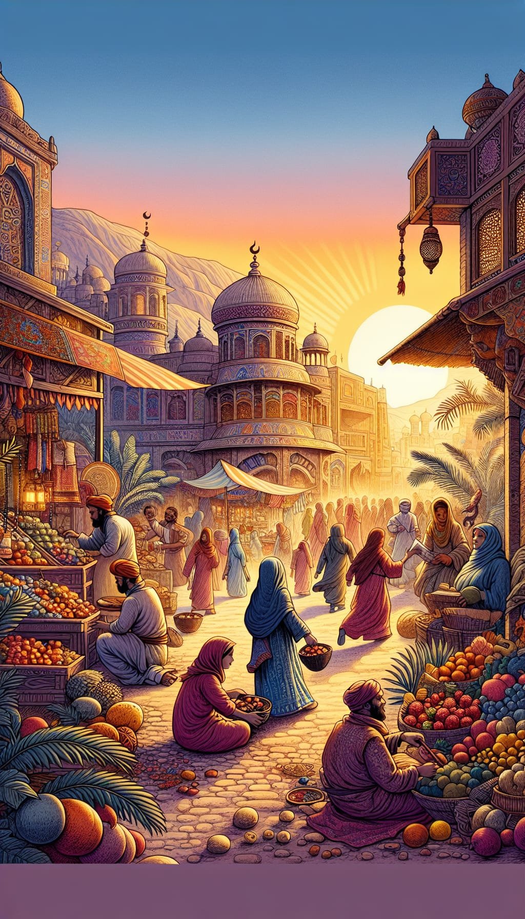 Les Couleurs du Souk au Crépuscule