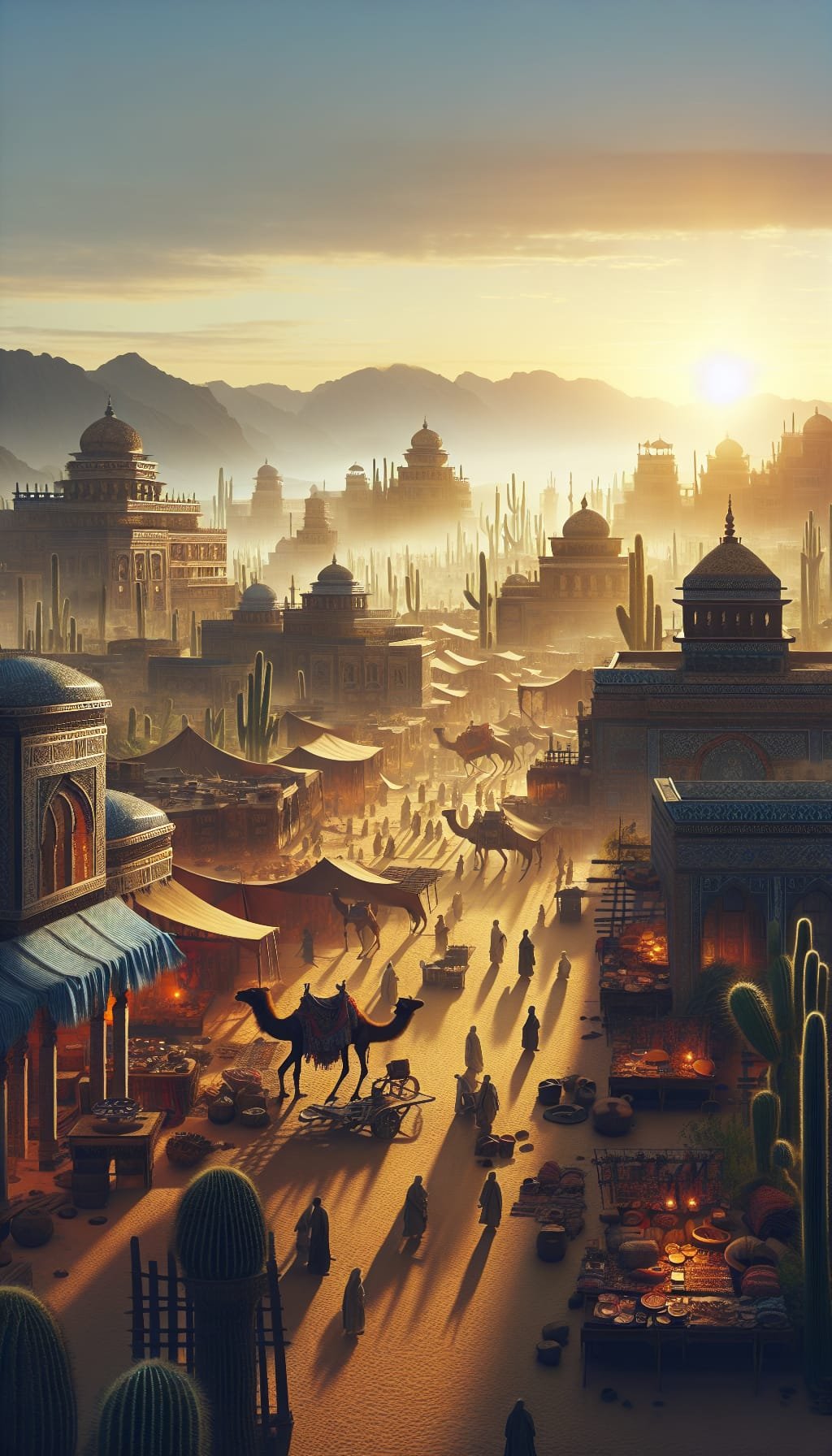 Soleil Couchant sur la Ville des Échanges