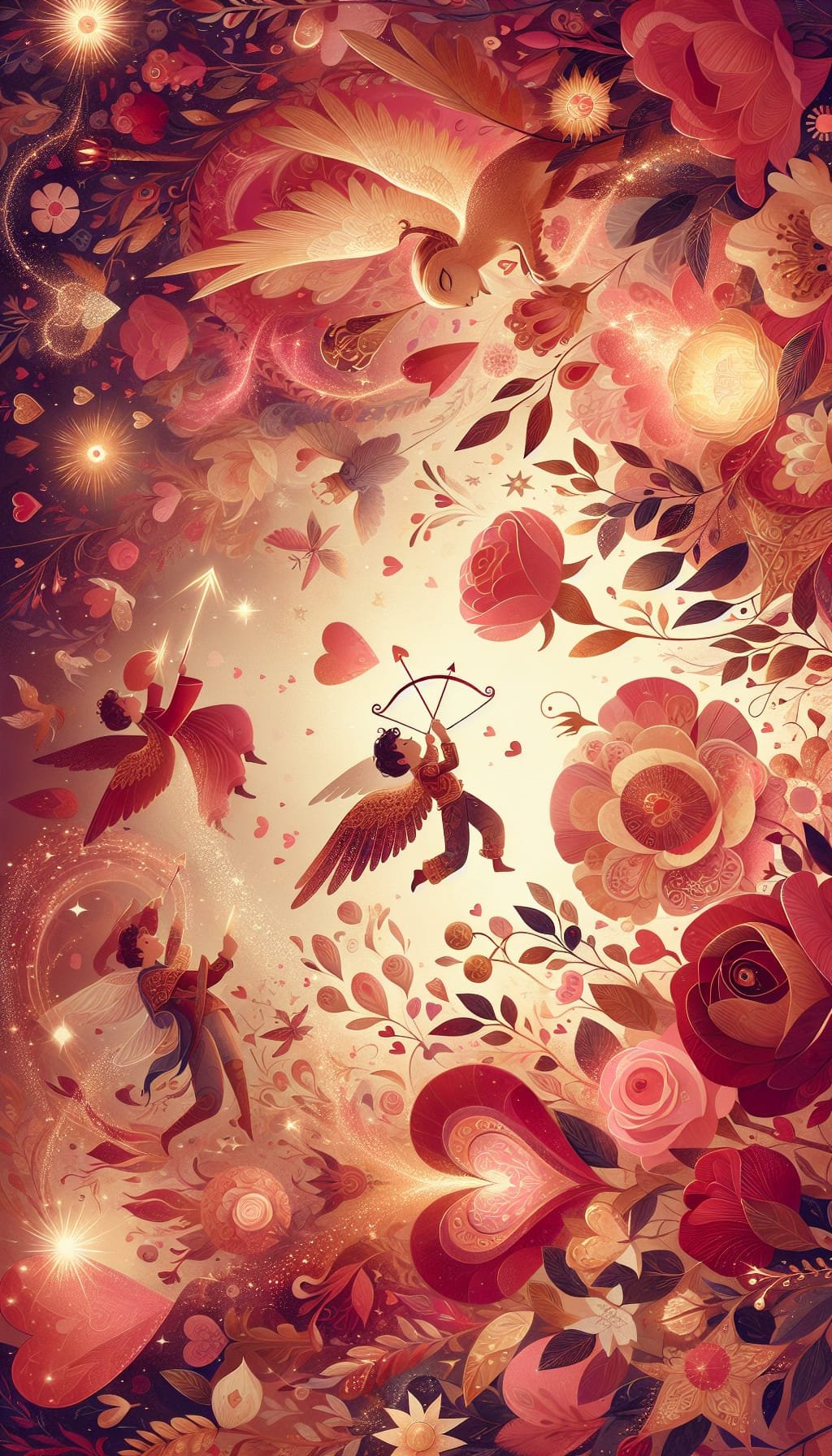 Les Flèches de l'Amour: Une Étreinte Florale