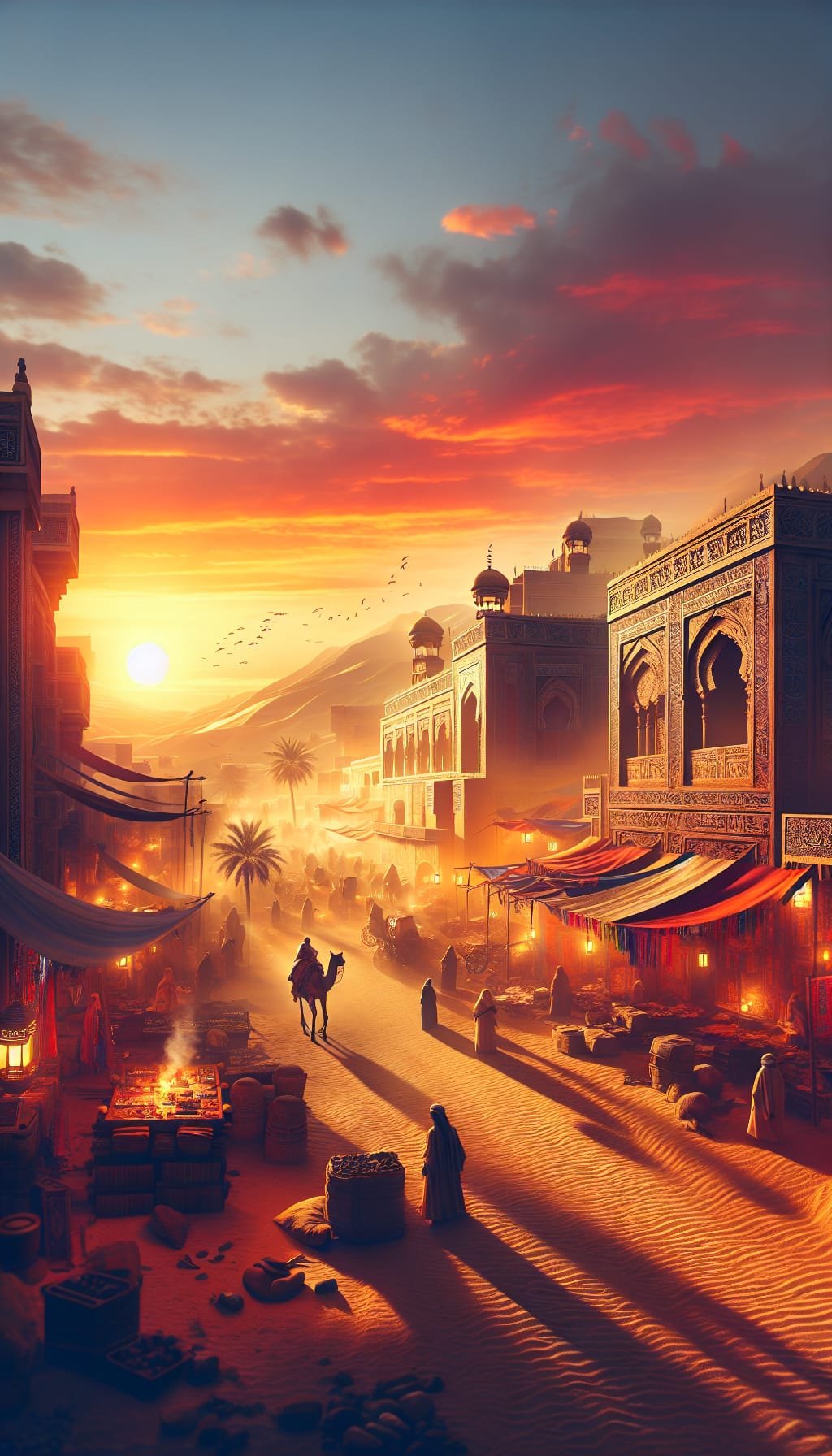 Les Ombres du Souk au Crépuscule