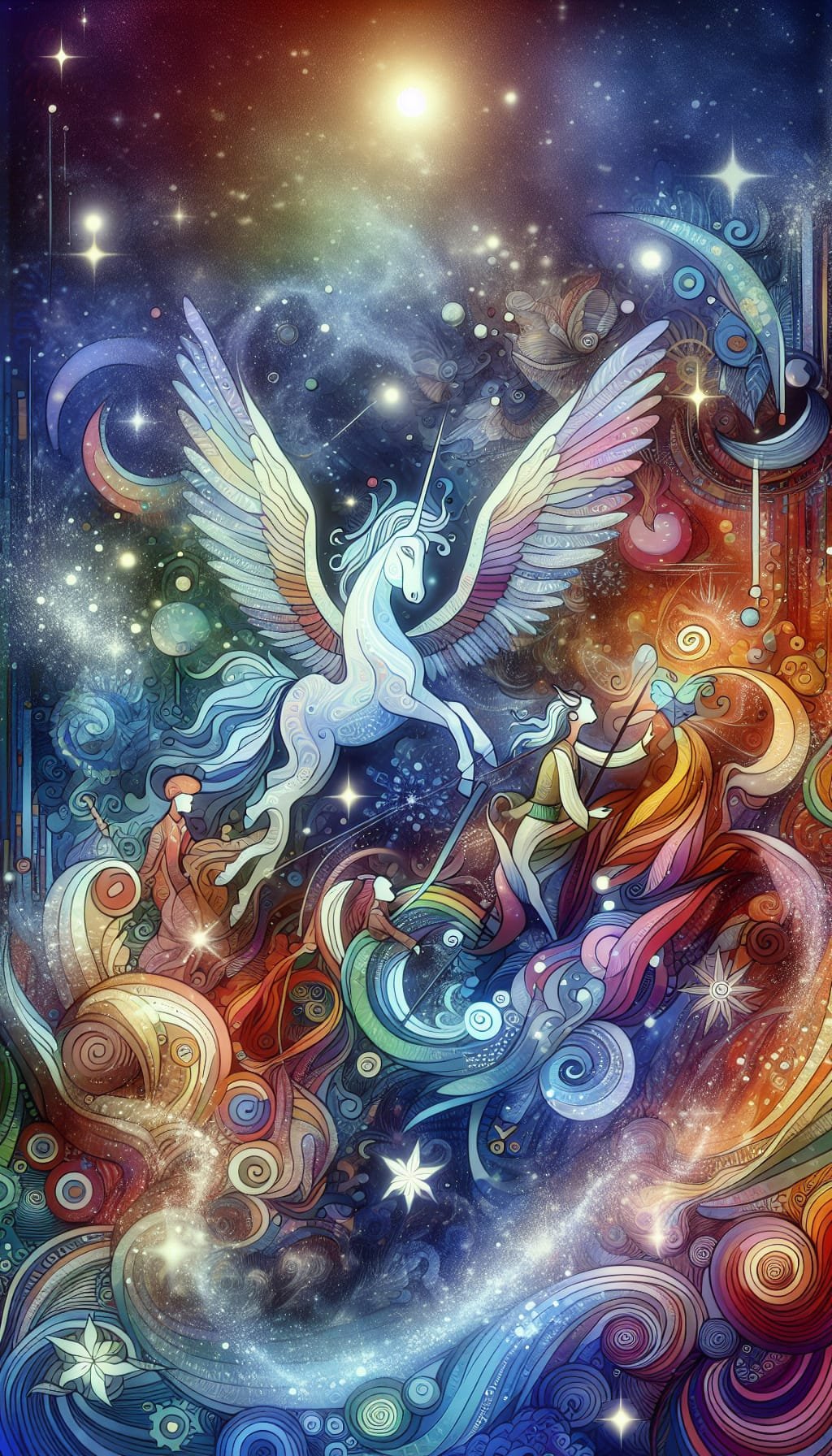 The Celestial Quest of the Winged Unicorn